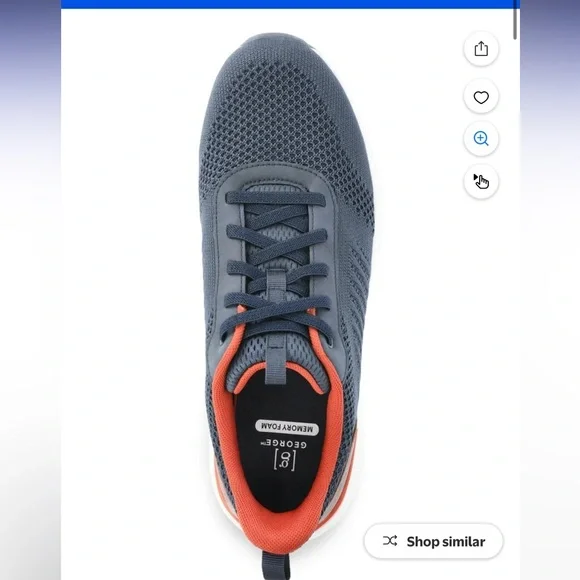 George Navy & Orange knit casual shoes Breathable Mesh & Memory Foam size 9 NWT - Picture 14 of 15